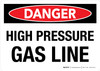 Danger: High Pressure Gas Line Landscape - Wall Sign Danger: High Pressure Gas Line Landscape - Wall Sign