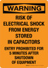 Warning: Risk Of Electrical Shock From Energy Stored In Capacitors Portrait - Wall Sign Warning: Risk Of Electrical Shock From Energy Stored In Capacitors Portrait - Wall Sign