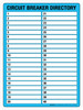 Circuit Breaker Directory Blue Portrait - Wall Sign Circuit Breaker Directory Blue Portrait - Wall Sign