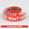 Please Wait Here - Smart Stripe Inline Printed Floor Tape Please Wait Here - Smart Stripe Inline Printed Floor Tape