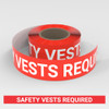 Safety Vests Required - Smart Stripe Inline Printed Floor Tape