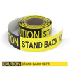 Caution: Stand Back 10 Ft. - Smart Stripe Inline Printed Floor Tape