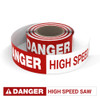 Danger: High Speed Saw - Smart Stripe Inline Printed Floor Tape