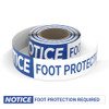 Notice: Foot Protection Required - Smart Stripe Inline Printed Floor Tape