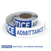 Notice: Admittance - Authorized Personnel - Smart Stripe Inline Printed Floor Tape