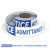 Notice: Admittance - Authorized Personnel Only - Smart Stripe Inline Printed Floor Tape