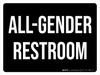 All-Gender Restroom Black Landscape - Wall Sign