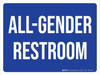All-Gender Restroom Blue Landscape - Wall Sign