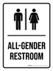 All-Gender Restroom White Portrait - Wall Sign