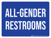 All-Gender Restrooms Blue Landscape - Wall Sign All-Gender Restrooms Blue Landscape - Wall Sign