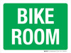 Bike Room Green Landscape - Wall Sign