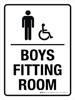 Boys Fitting Room with Wheelchair Icon Portrait - Wall Sign