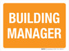 Building Manager Orange Landscape - Wall Sign Building Manager Orange Landscape - Wall Sign
