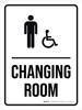 Changing Room Men (with Wheelchair Icon) Portrait - Wall Sign