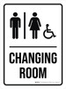 Changing Room Unisex (with Wheelchair Icon) Portrait - Wall Sign