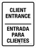 Client Entrance Bilingual Spanish Portrait - Wall Sign