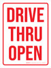 Drive Thru Open Portrait - Wall Sign Drive Thru Open Portrait - Wall Sign