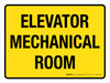 Elevator Mechanical Room Yellow Landscape - Wall Sign Elevator Mechanical Room Yellow Landscape - Wall Sign