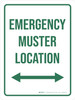Emergency Muster Location (Double Arrow) Portrait - Wall Sign Emergency Muster Location (Double Arrow) Portrait - Wall Sign