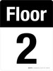 Floor 2 Black/White Portrait - Wall Sign Floor 2 Black/White Portrait - Wall Sign