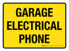Garage Electrical Phone Yellow Landscape - Wall Sign