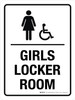 Girls Locker Room (With Wheelchair Icon) Portrait - Wall Sign