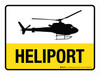 Heliport White/Yellow Landscape - Wall Sign