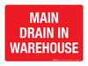 Main Drain In Warehouse Red Landscape - Wall Sign