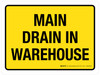 Main Drain In Warehouse Yellow Landscape - Wall Sign