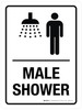 Male Shower with Icons Portrait - Wall Sign