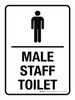 Male Staff Toilet with Icon Portrait - Wall Sign Male Staff Toilet with Icon Portrait - Wall Sign