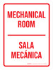 Mechanical Room Bilingual Spanish Portrait - Wall Sign Mechanical Room Bilingual Spanish Portrait - Wall Sign