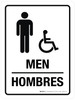 Men (with Wheelchair Icon) Bilingual Spanish Portrait - Wall Sign