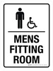 Mens Fitting Room (with Wheelchair Icon) Portrait - Wall Sign