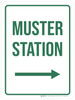 Muster Station (Arrow Right) Portrait - Wall Sign