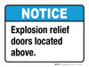 Notice: Explosion Relief Doors Located Above ANSI Landscape - Wall Sign Notice: Explosion Relief Doors Located Above ANSI Landscape - Wall Sign
