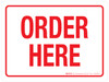 Order Here Red Landscape - Wall Sign Order Here Red Landscape - Wall Sign