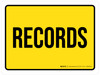 Records Yellow Landscape - Wall Sign Records Yellow Landscape - Wall Sign