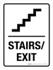 Stairs Exit White Portrait - Wall Sign