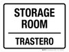 Storage Room Bilingual Spanish Landscape - Wall Sign