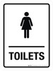 Toilets (Women Icon) Portrait - Wall Sign Toilets (Women Icon) Portrait - Wall Sign