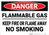 Danger: Flammable Gas Keep Fire Or Flame Away No Smoking - Wall Sign Danger: Flammable Gas Keep Fire Or Flame Away No Smoking - Wall Sign