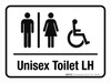 Unisex Toilet LH with Icons Landscape - Wall Sign