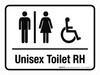 Unisex Toilet RH with Icons Landscape - Wall Sign