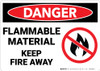 Danger: Flammable Material Sign Keep Away With Icon - Wall Sign Danger: Flammable Material Sign Keep Away With Icon - Wall Sign