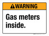 Warning: Gas Meters Inside Landscape ANSI - Wall Sign