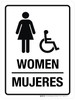 Women (With Wheelchair Icon) Bilingual Spanish Portrait - Wall Sign