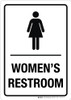 Women's with Icon Restroom Portrait - Wall Sign