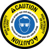 Caution: High-Intensity UV Light Wear Proper Eye And Skin Protection with Icon Circular - Floor Sign