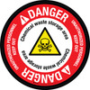 Danger: Chemical Waste Storage Area Unauthorized Personnel Keep Out with Hazard Icon Circular - Floor Sign Danger: Chemical Waste Storage Area Unauthorized Personnel Keep Out with Hazard Icon Circular - Floor Sign